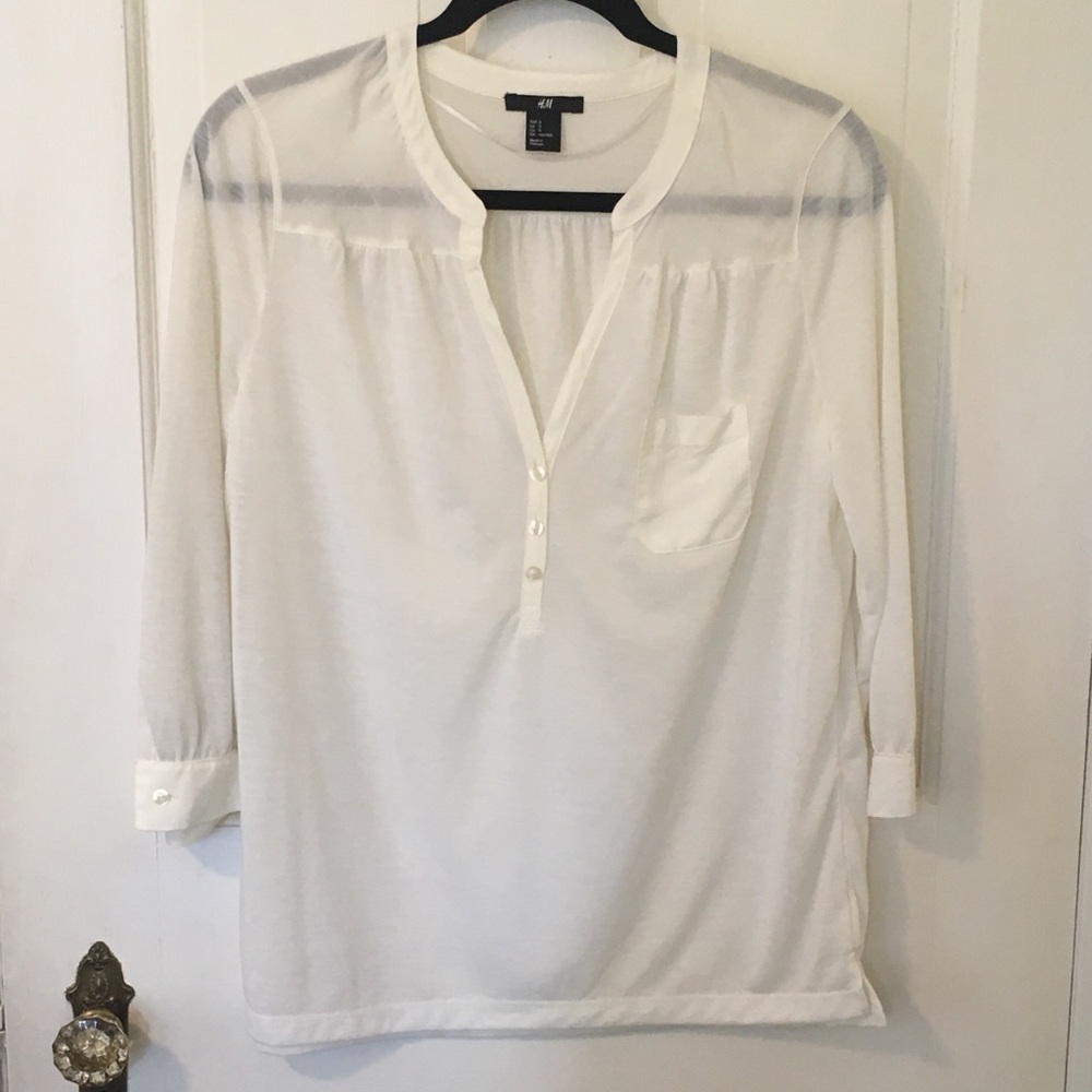 H&M cream blouse